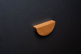 custom size natural ash half moon wood handle